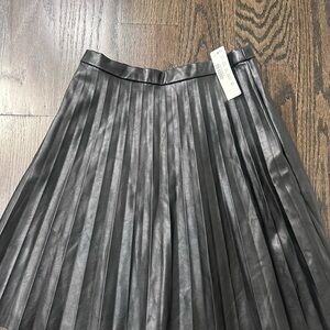 J. Crew Black Pleated Midi Skirt